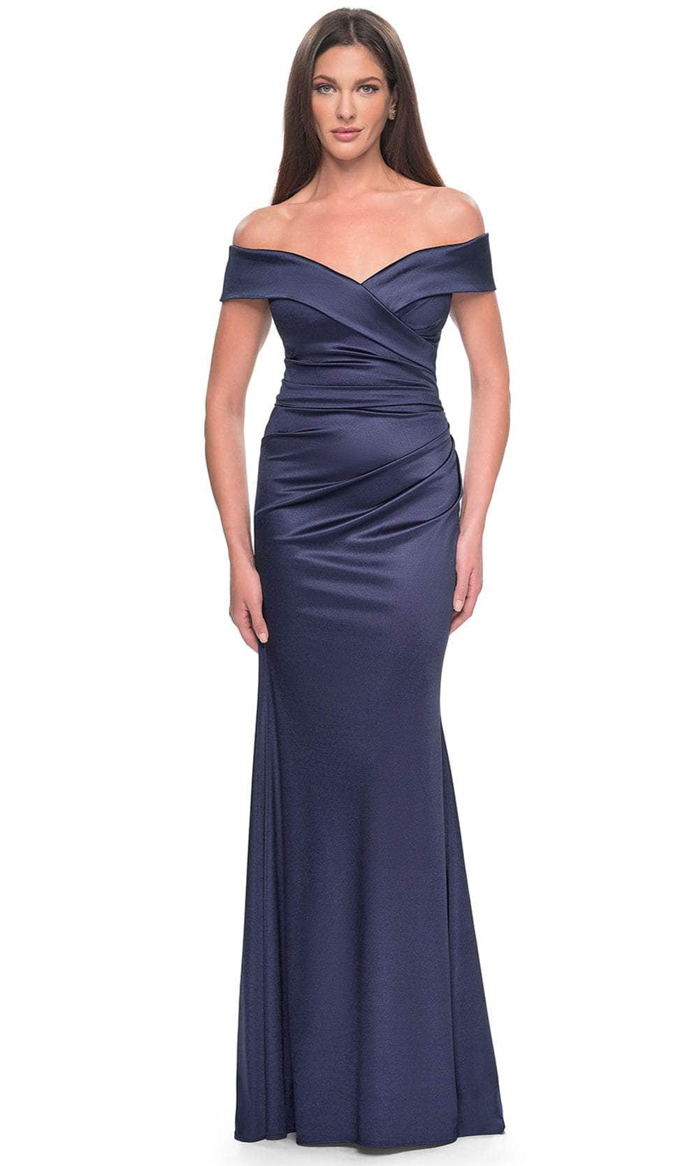 La Femme 31621 - Off Shoulder Satin Evening Dress Evening Dresses