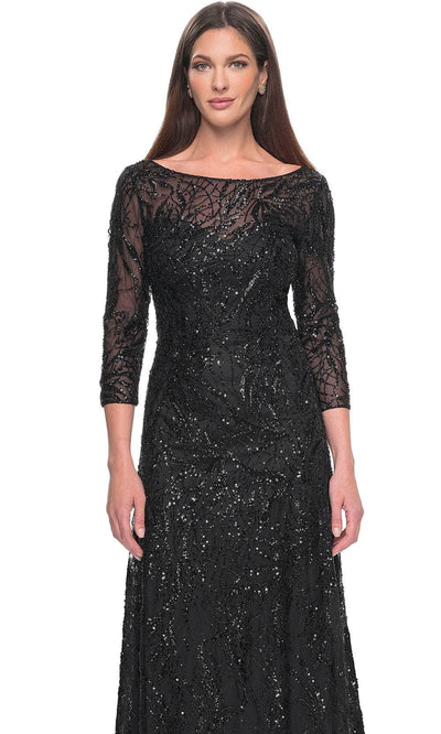 La Femme 31690 - Illusion Sequin Formal Dress Evening Dresses