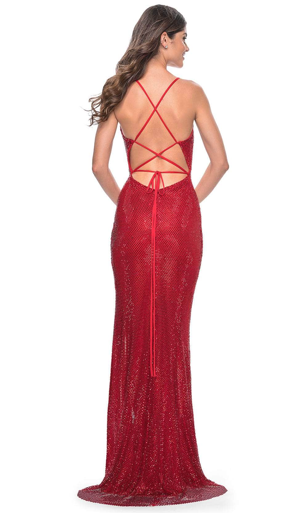 La Femme 31929 - Deep V-Neck Rhinestone Prom Dress Evening Dresses