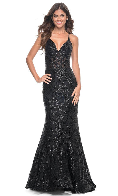 La Femme 31943 - Sequin Mermaid Prom Dress Prom Dresses 00 / Black