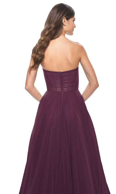 La Femme 31971 - Tulle High Slit Prom Dress Prom Dresses