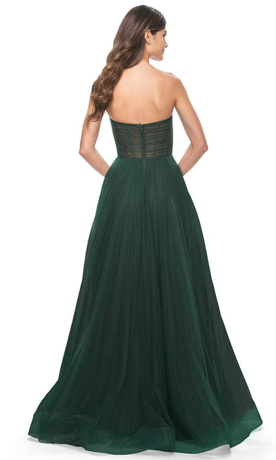 La Femme 31971 - Tulle High Slit Prom Dress Prom Dresses