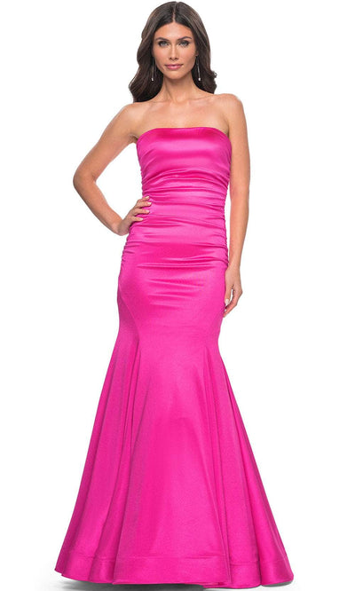 La Femme 31980 - Satin Mermaid Prom Dress Prom Dresses 00 / Hot Pink