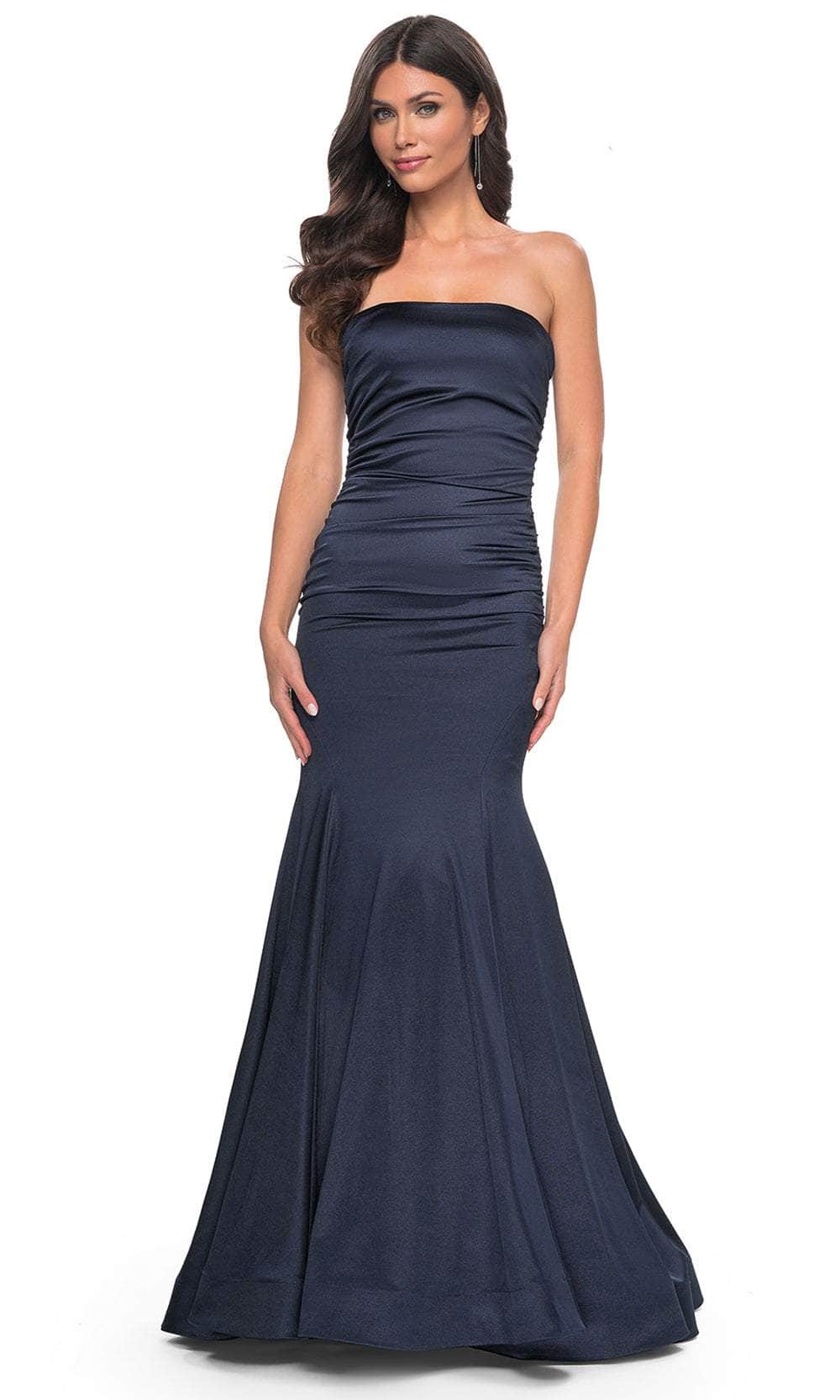 La Femme 31980 - Satin Mermaid Prom Dress Prom Dresses 00 / Navy