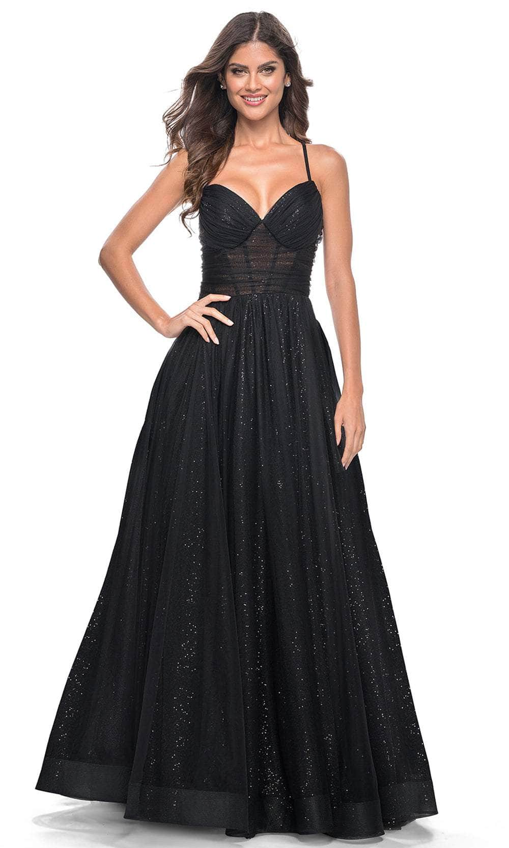 La Femme 31986 - Ruched Corset A-Line Prom Dress Evening Dresses