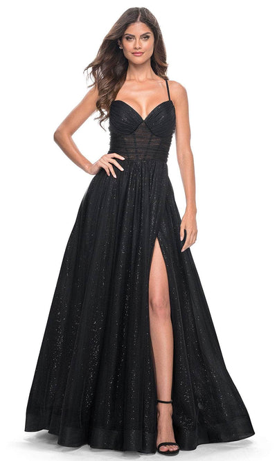 La Femme 31986 - Ruched Corset A-Line Prom Dress Evening Dresses