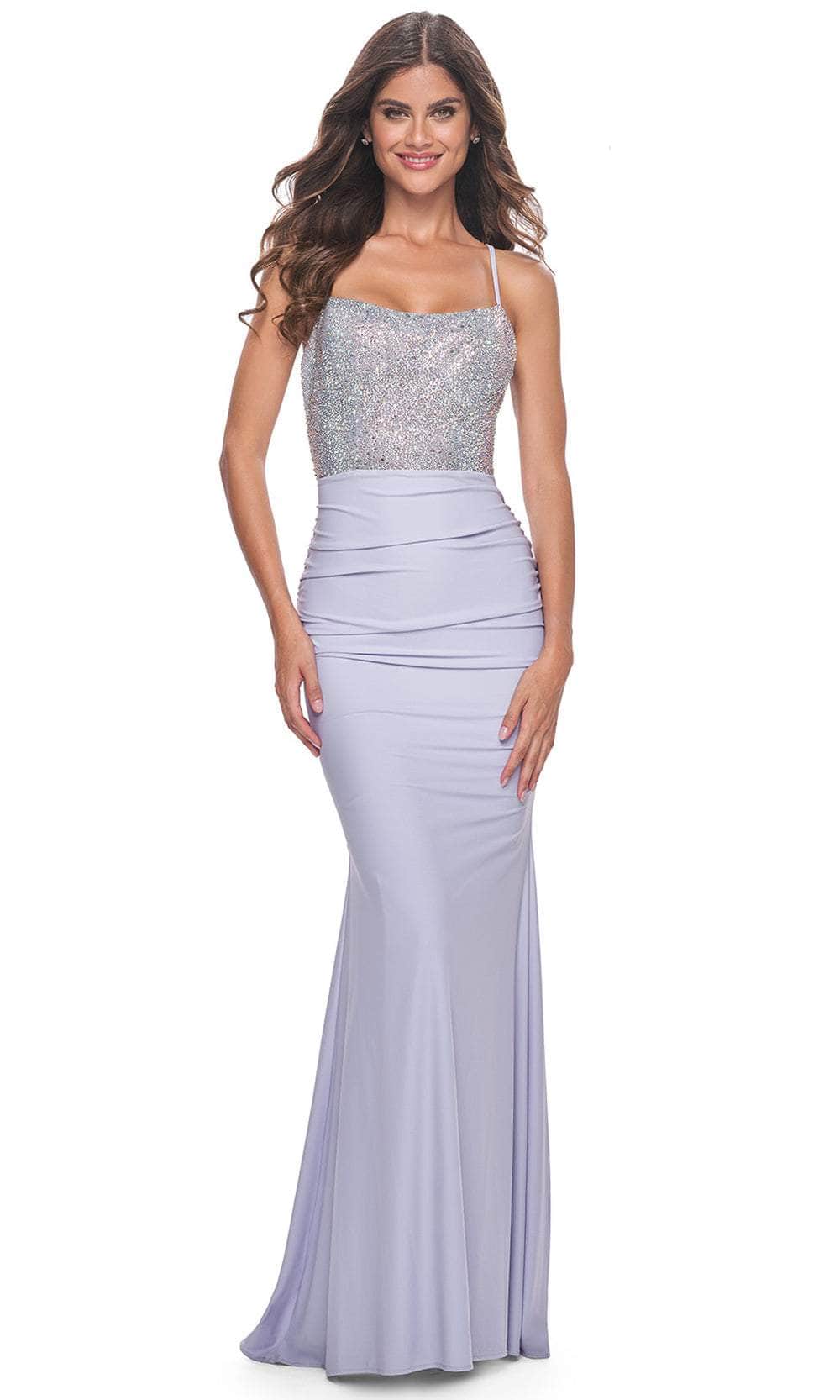 La Femme 31989 - Beaded Bodice Prom Dress Special Occasion Dress 00 / Light Periwinkle