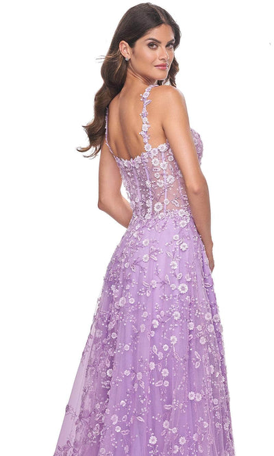 La Femme 31996 - Floral Bustier Prom Dress Evening Dresses