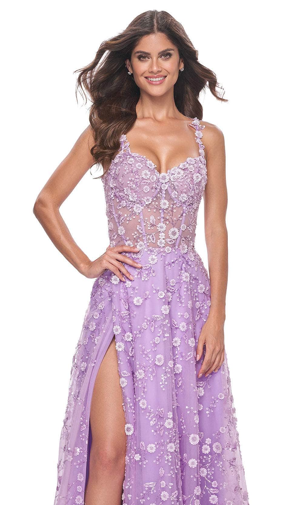 La Femme 31996 - Floral Bustier Prom Dress Evening Dresses