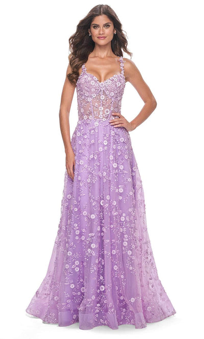 La Femme 31996 - Floral Bustier Prom Dress Evening Dresses