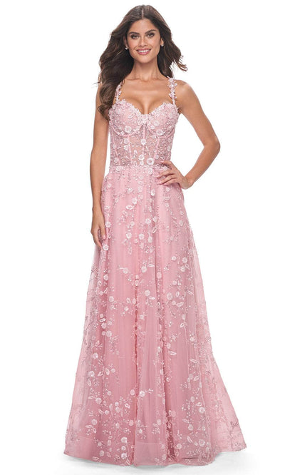 La Femme 31996 - Floral Bustier Prom Dress Evening Dresses