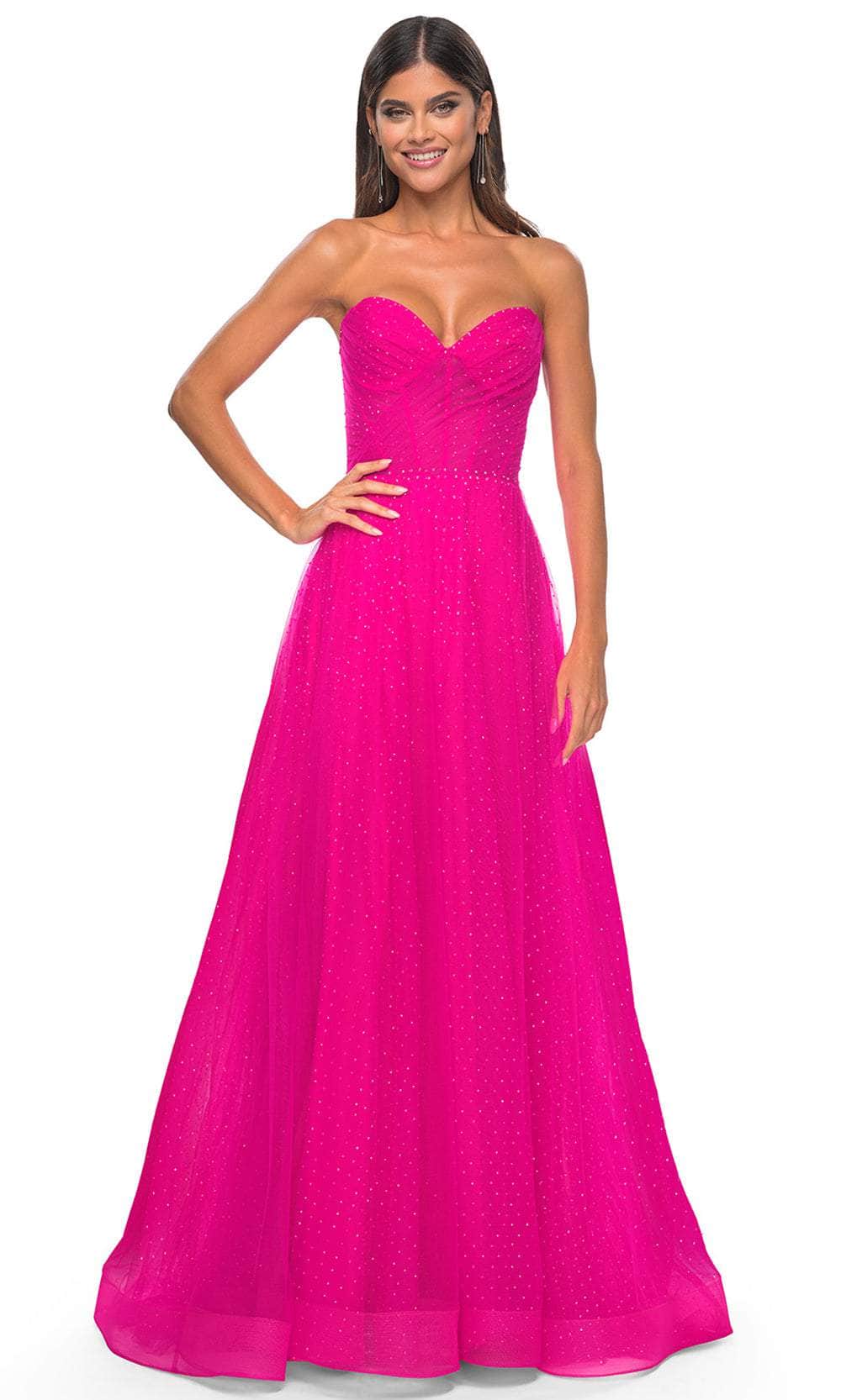 La Femme 31997 - Sweetheart Corset Prom Dress Special Occasion Dress 00 / Hot Fuchsia