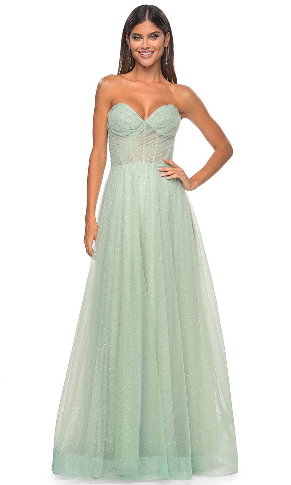 La Femme 31997 - Sweetheart Corset Prom Dress Special Occasion Dress 00 / Sage