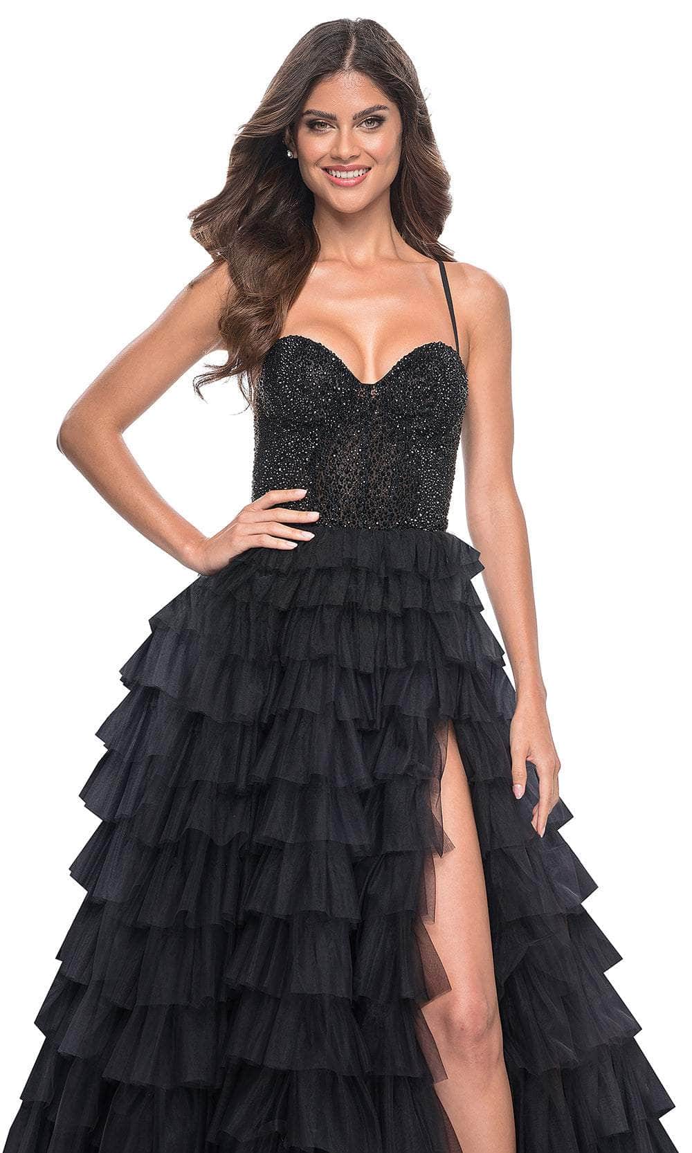 La Femme 32002 - Tiered Ruffle A-Line Prom Gown Evening Dresses