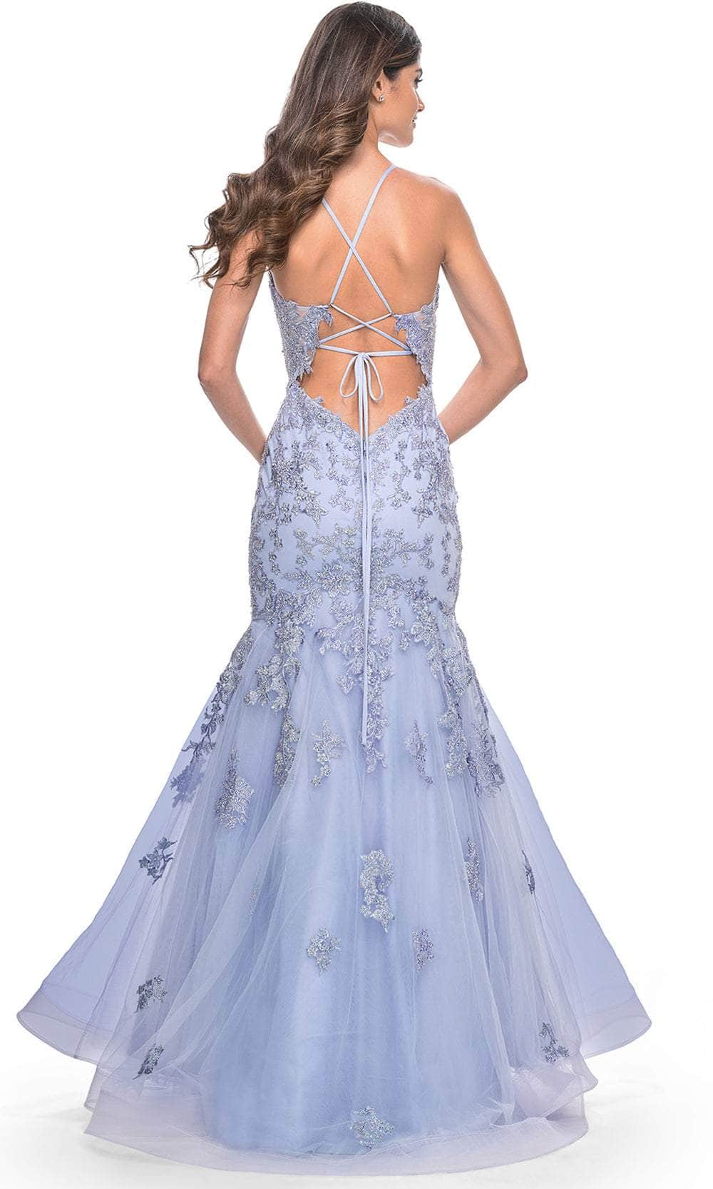 La Femme 32004 - Lace Appliqued Mermaid Prom Gown Prom Dresses