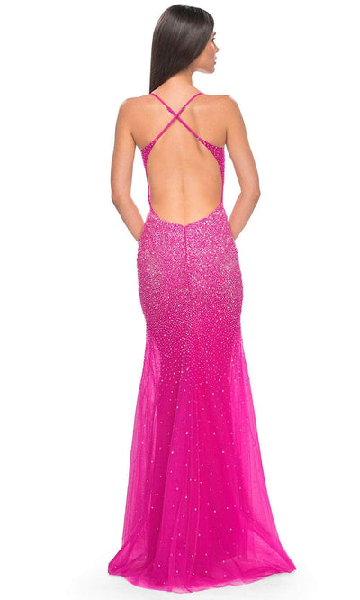 La Femme 32007 - Sleeveless Crisscross Back Prom Dress Evening Dresses
