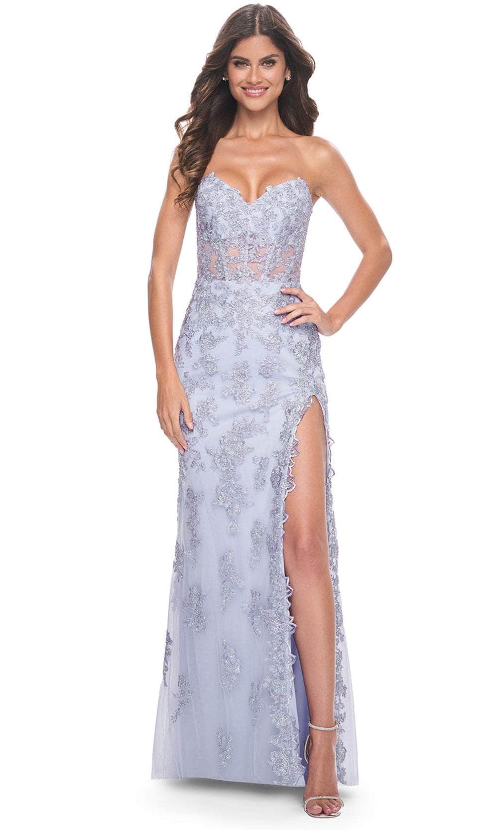 La Femme 32013 - Sweetheart Lace Prom Dress Prom Dresses 00 / Light Periwinkle