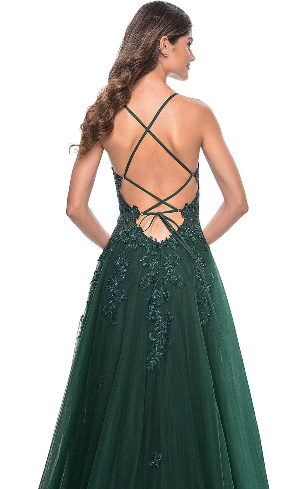 La Femme 32022 - Lace Appliqued A-Line Prom Dress Prom Dresses