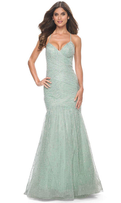 La Femme 32026 - Open Lace Up Prom Dress Special Occasion Dresses