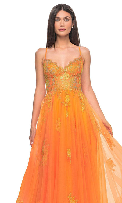 La Femme 32028 - High Slit Lace Prom Dress Special Occasion Dresses