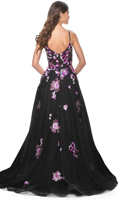 La Femme 32030 - Floral Sequin Sleeveless Prom Gown Evening Dresses