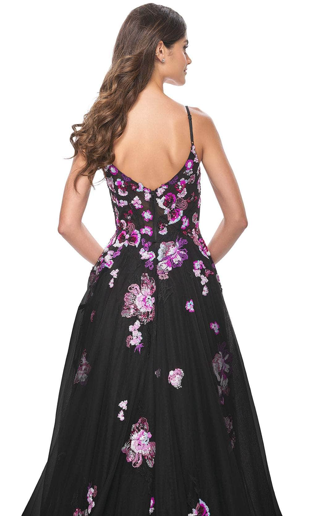 La Femme 32030 - Sequin Floral Embroidered A-Line Prom Gown Evening Dresses