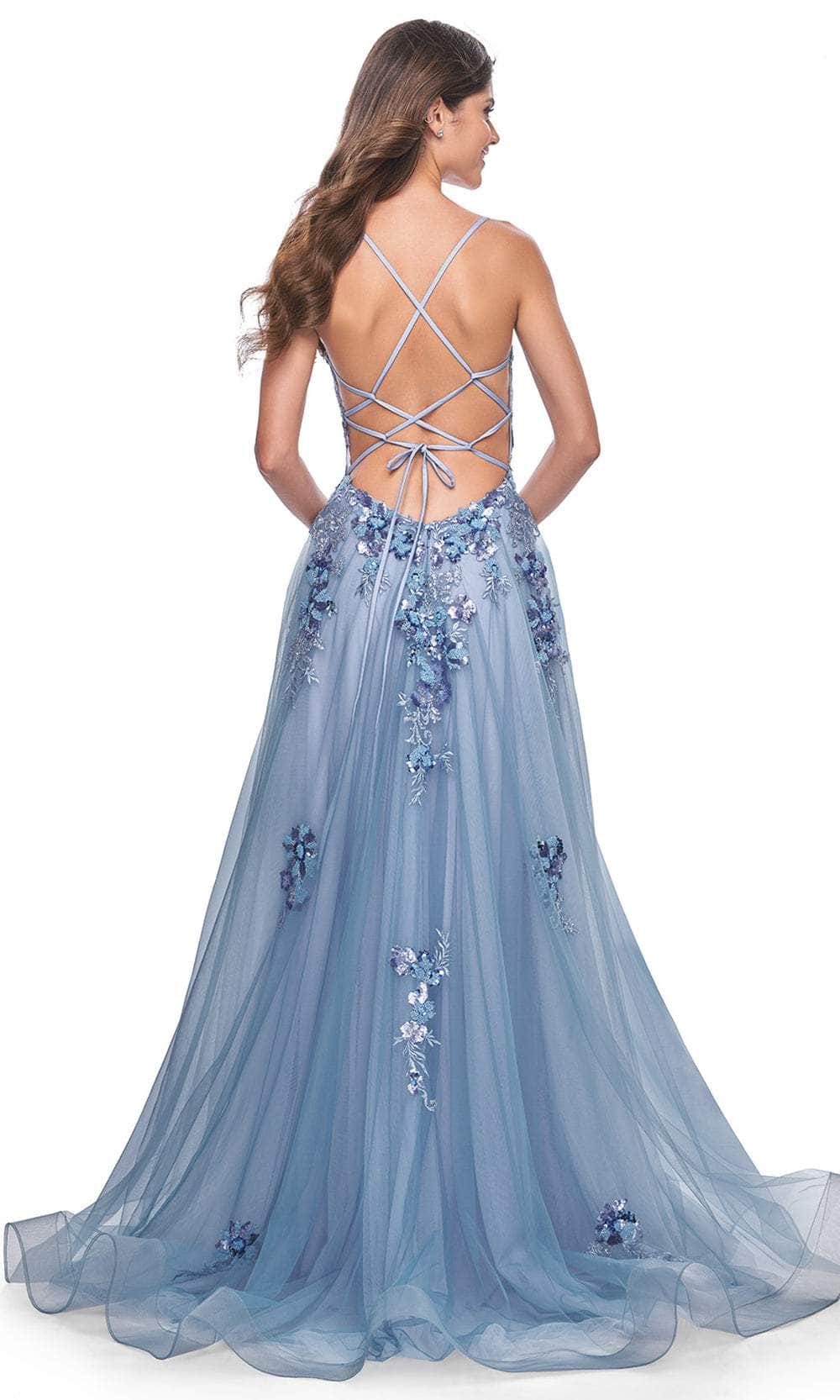 La Femme 32057 - V-Neck Beaded Prom Gown Prom Dresses