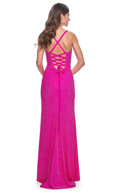 La Femme 32058 - Spaghetti Strap Beaded Prom Dress Evening Dresses