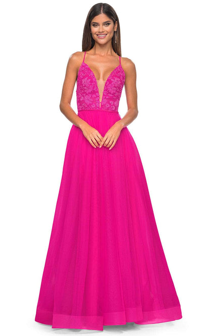 La Femme 32059 - Beaded Applique Prom Dress Evening Dresses