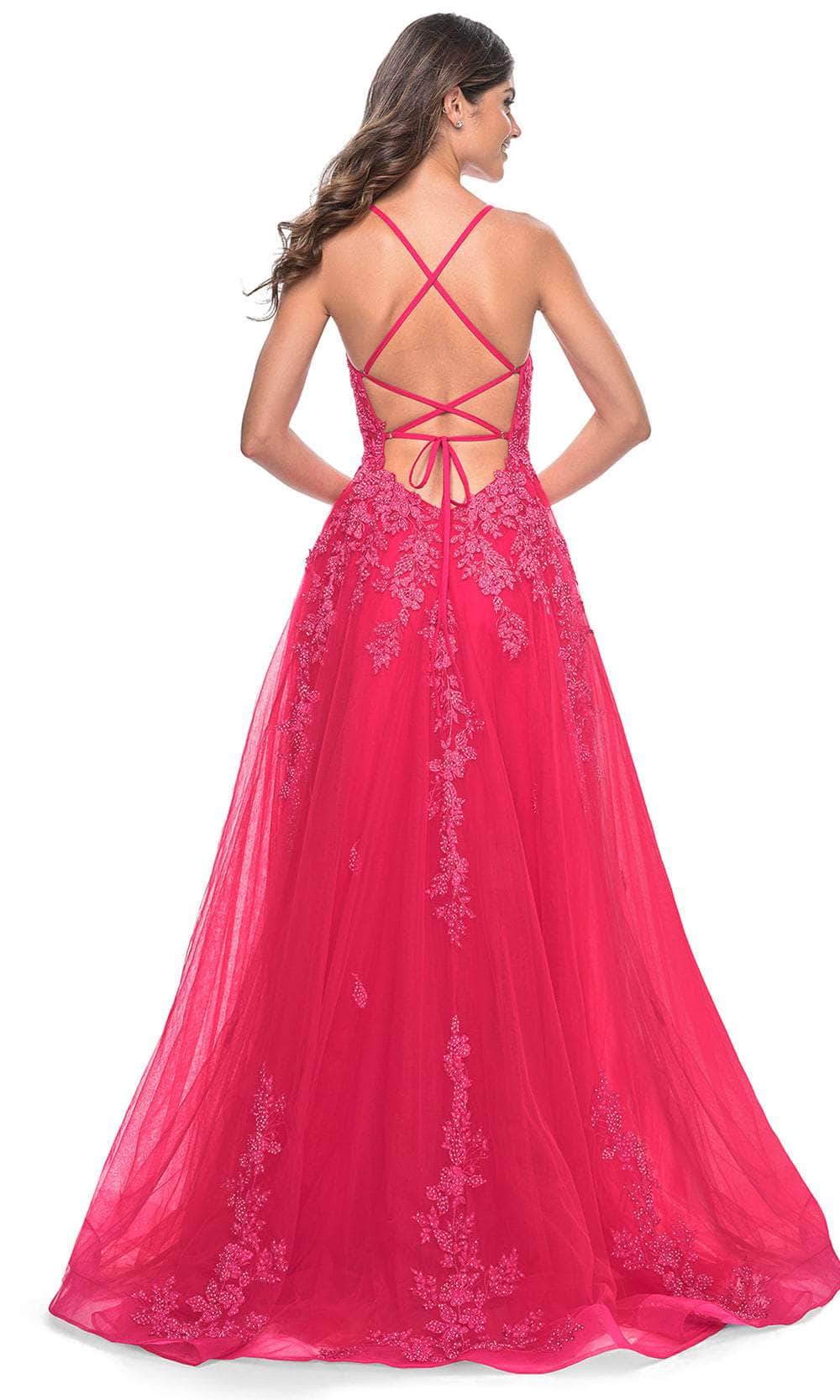 La Femme 32062 - Tie Back A-Line Prom Dress Prom Dresses