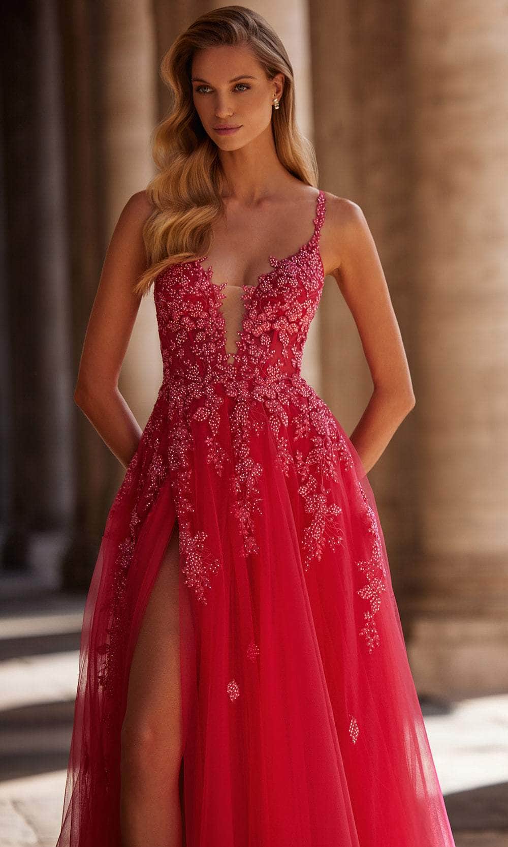 La Femme 32062 - Tie Back A-Line Prom Dress Prom Dresses