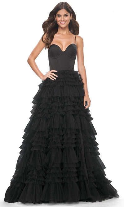 La Femme 32071 - Sweetheart Ruffled Skirt Prom Dress Prom Dresses