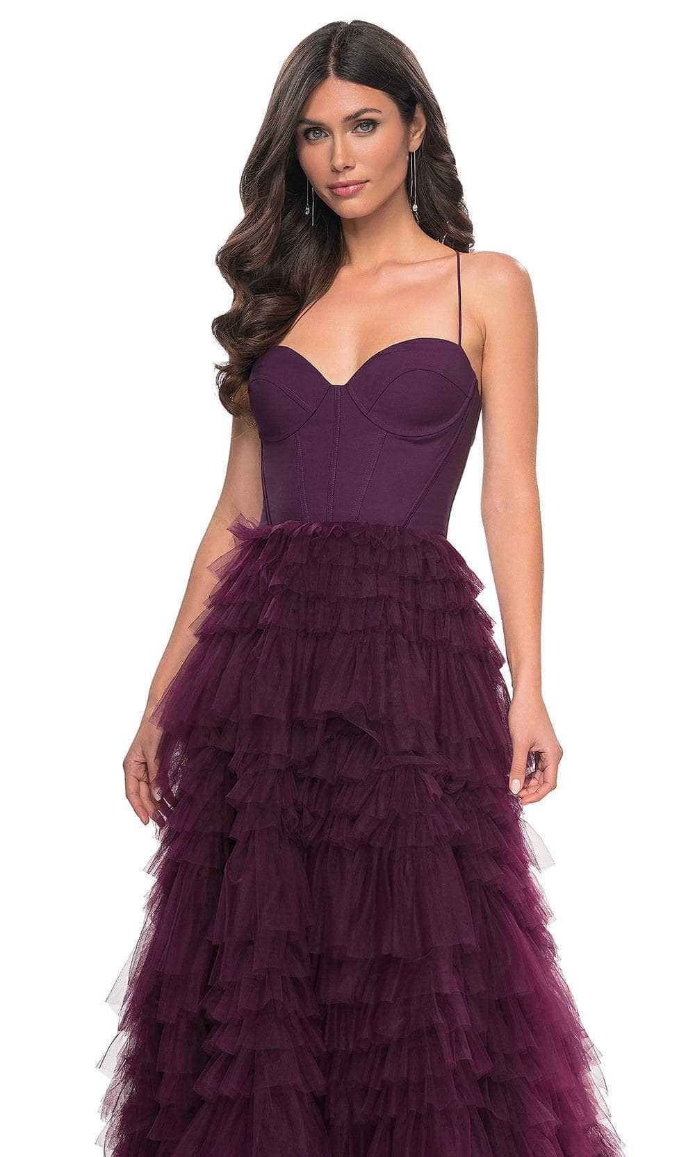 La Femme 32071 - Sweetheart Ruffled Skirt Prom Dress Prom Dresses