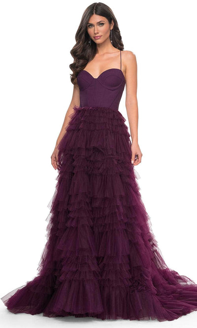 La Femme 32071 - Sweetheart Ruffled Skirt Prom Dress Prom Dresses