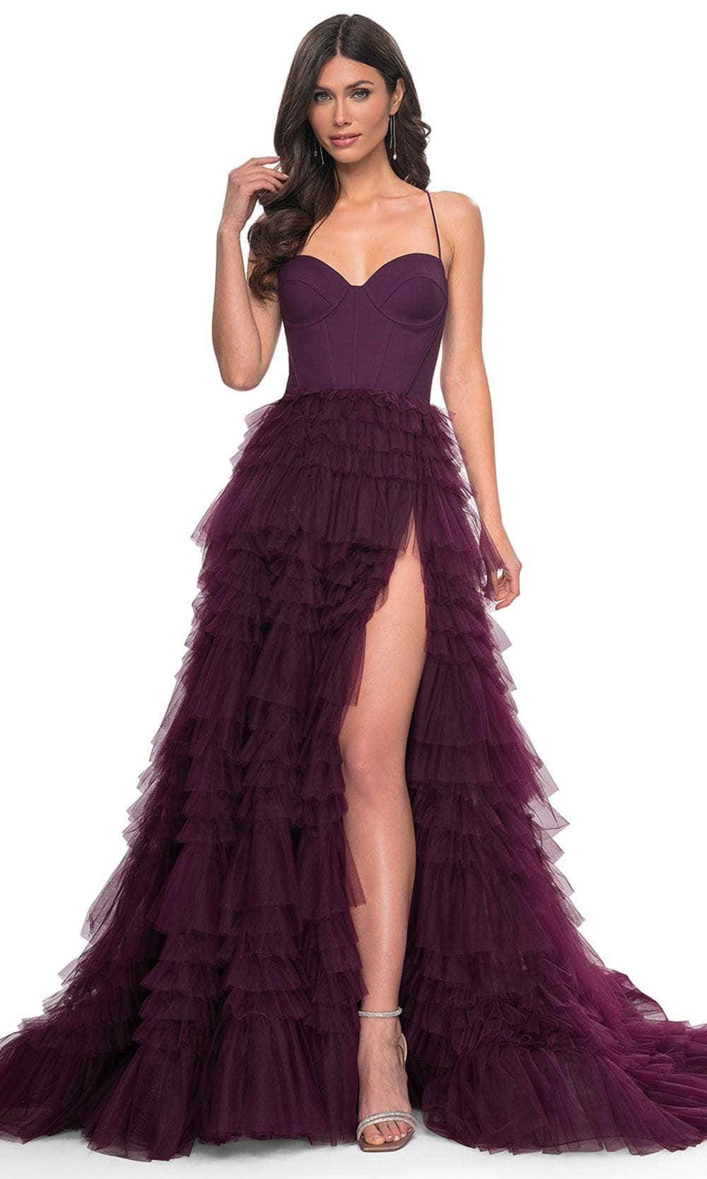 La Femme 32071 - Sweetheart Ruffled Skirt Prom Dress Prom Dresses