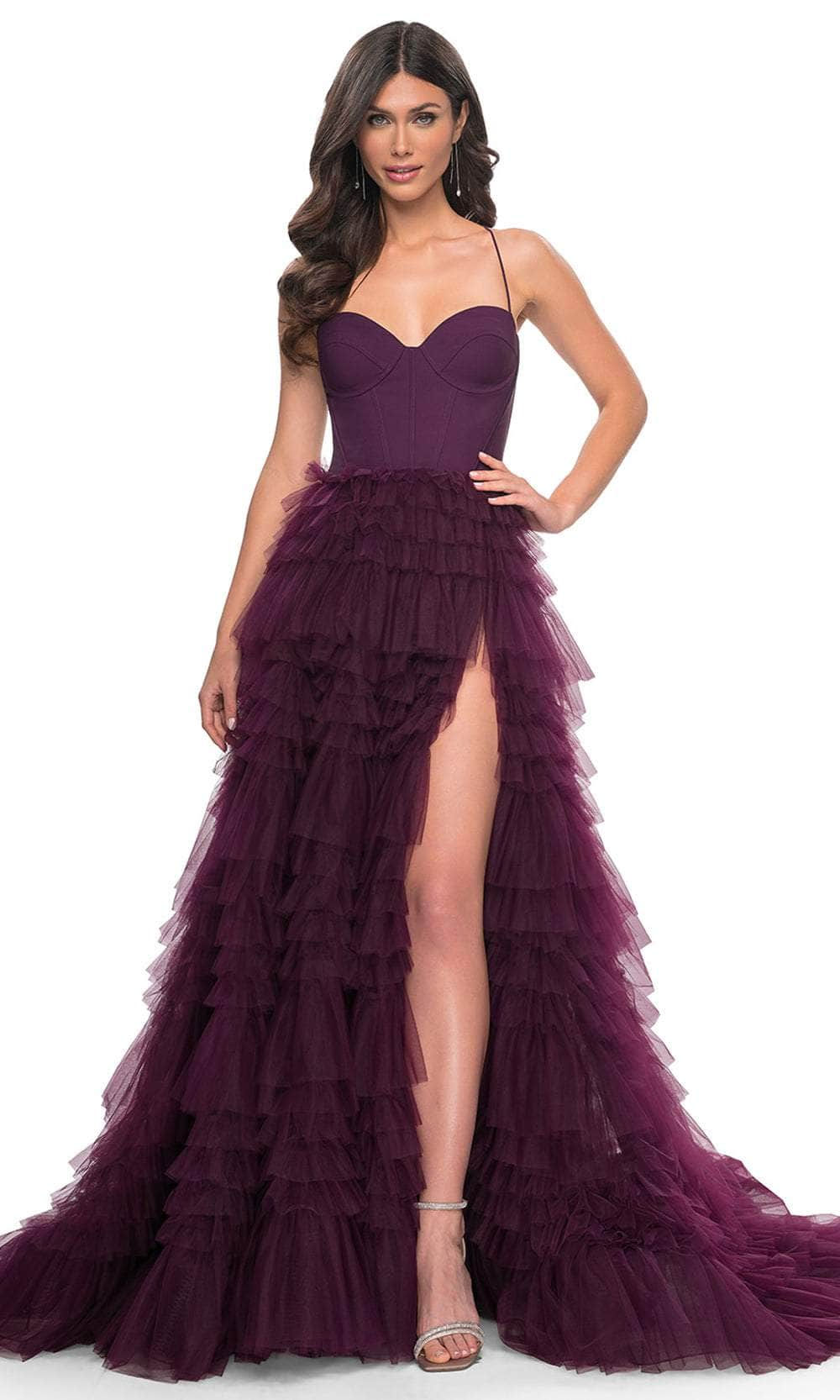 La Femme 32071 - Sweetheart Ruffled Skirt Prom Dress Prom Dresses