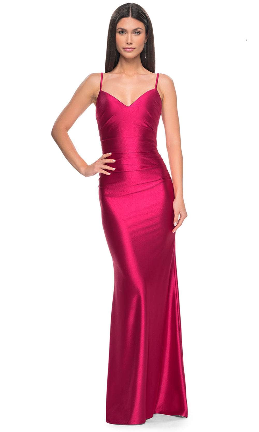 La Femme 32075 - Spaghetti Strap Satin Prom Dress Special Occasion Dresses