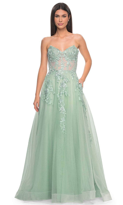 La Femme 32082 - Strapless Applique Prom Dress Prom Dresses