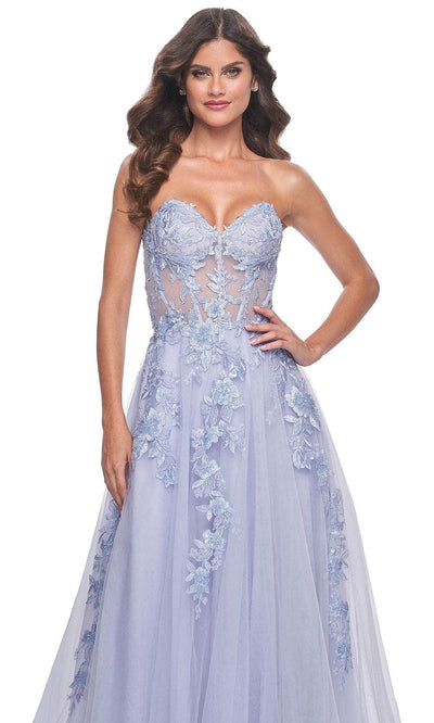 La Femme 32082 - Strapless Applique Prom Dress Prom Dresses