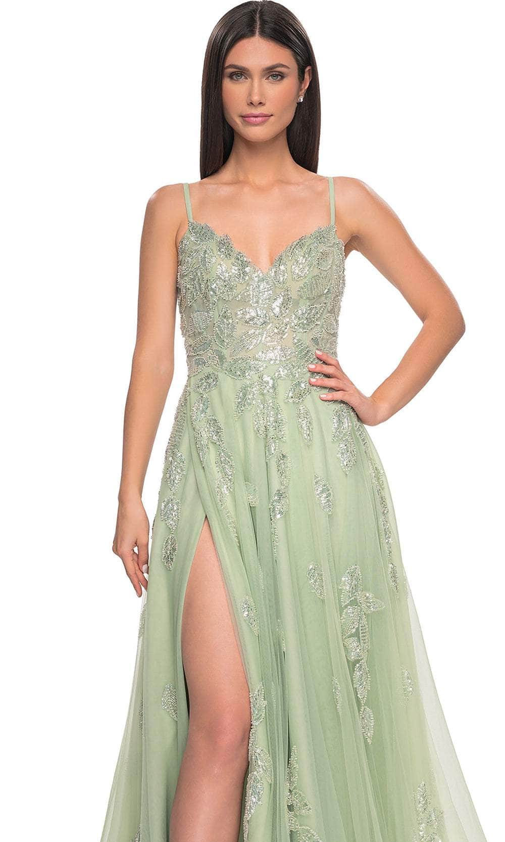 La Femme 32090 - Embellished Tulle A-Line Prom Gown Prom Dresses