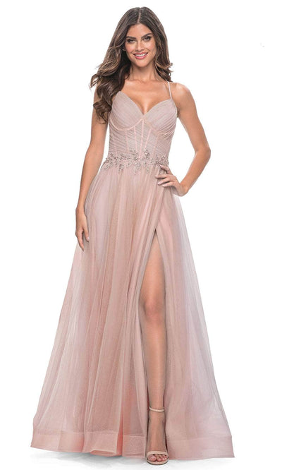 La Femme 32117 - Corset Bodice Prom Dress Evening Dresses 00 /  Mauve