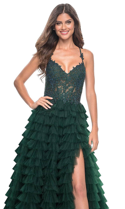 La Femme 32128 - Tiered High Slit Prom Dress Evening Dresses