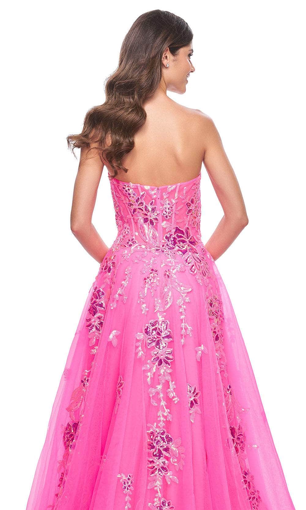 La Femme 32137 - Sequin Floral Straight-Across Prom Gown Prom Dresses