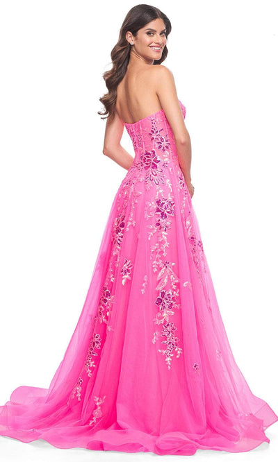 La Femme 32137 - Sequin Floral Straight-Across Prom Gown Prom Dresses