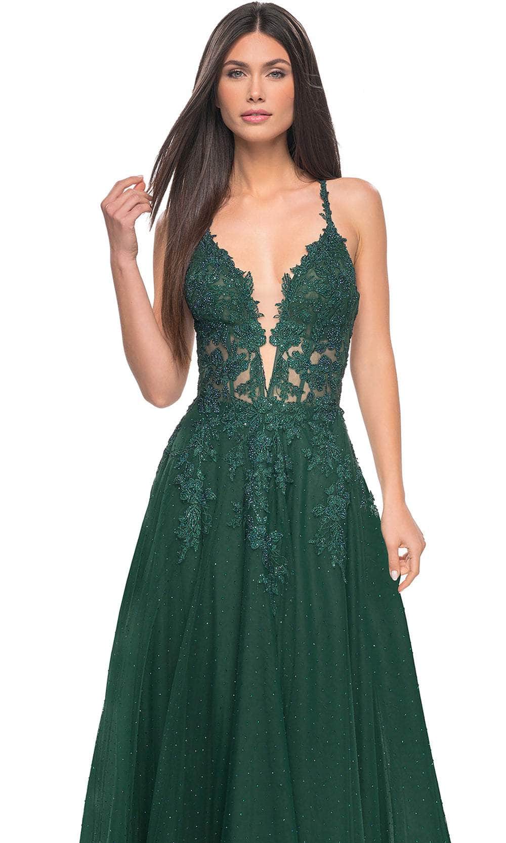 La Femme 32147 - A-Line Applique Prom Dress Evening Dresses