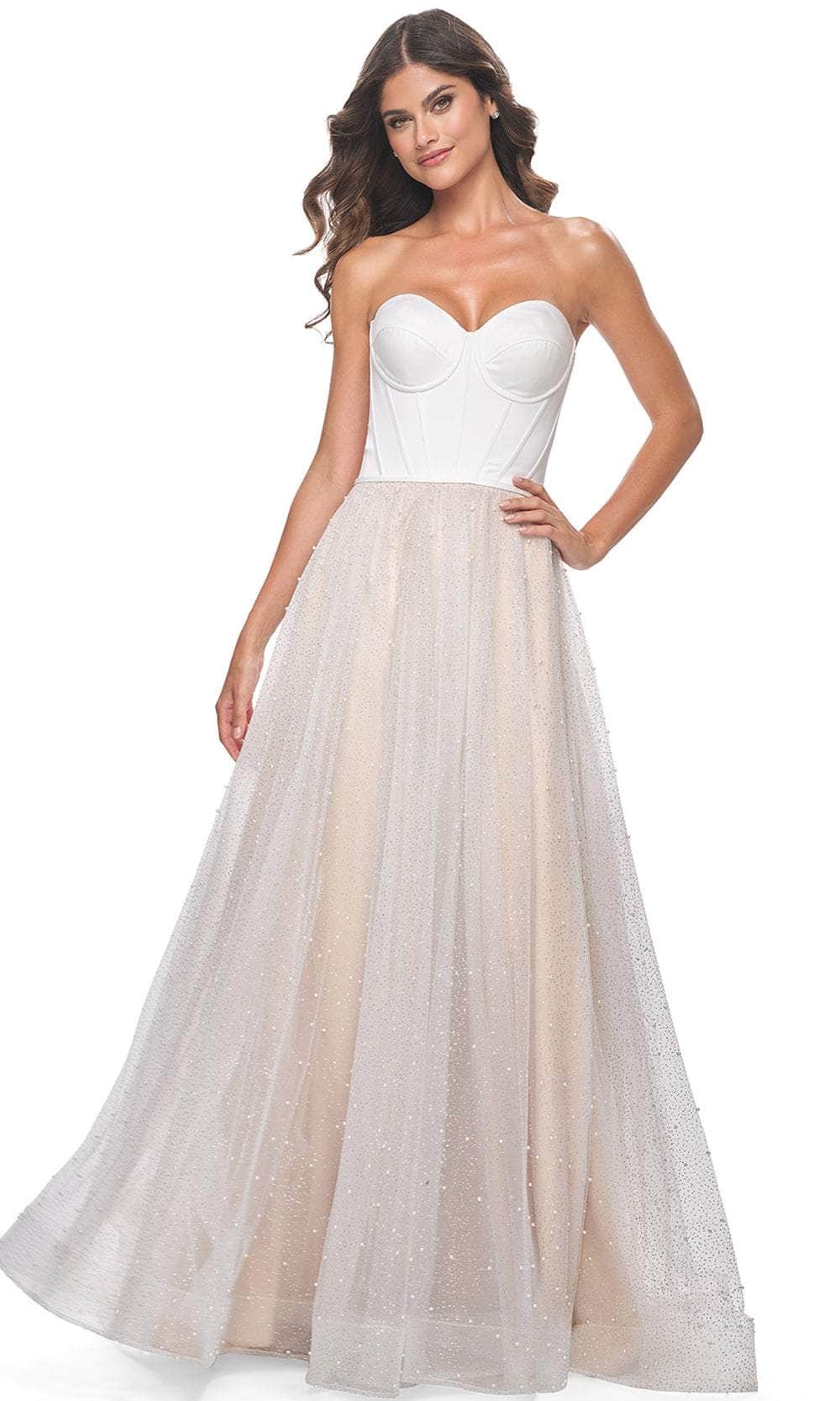 La Femme 32149 - Pearl Accented A-Line Prom Gown Prom Dresses