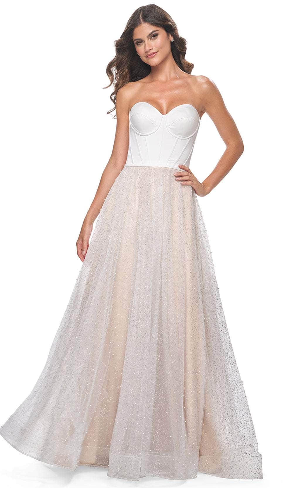 La Femme 32149 - Pearl Accented A-Line Prom Gown Prom Dresses