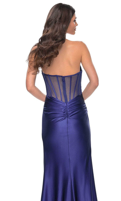 La Femme 32159 - Draped Satin Prom  Dress Prom Dresses