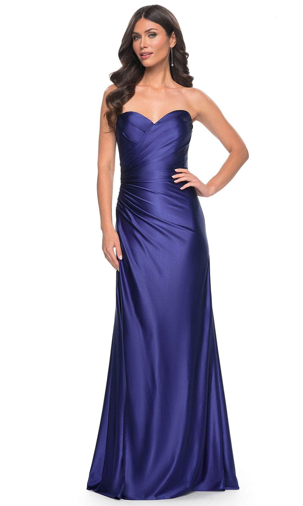 La Femme 32159 - Draped Satin Prom  Dress Prom Dresses