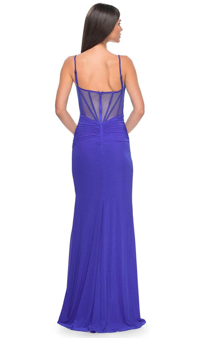 La Femme 32160 - Ruched Prom Dress with Slit Evening Dresses